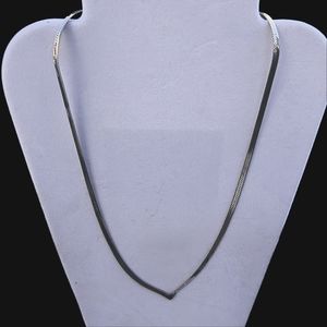 Italian Flat Herringbone Sterling Silver Necklace